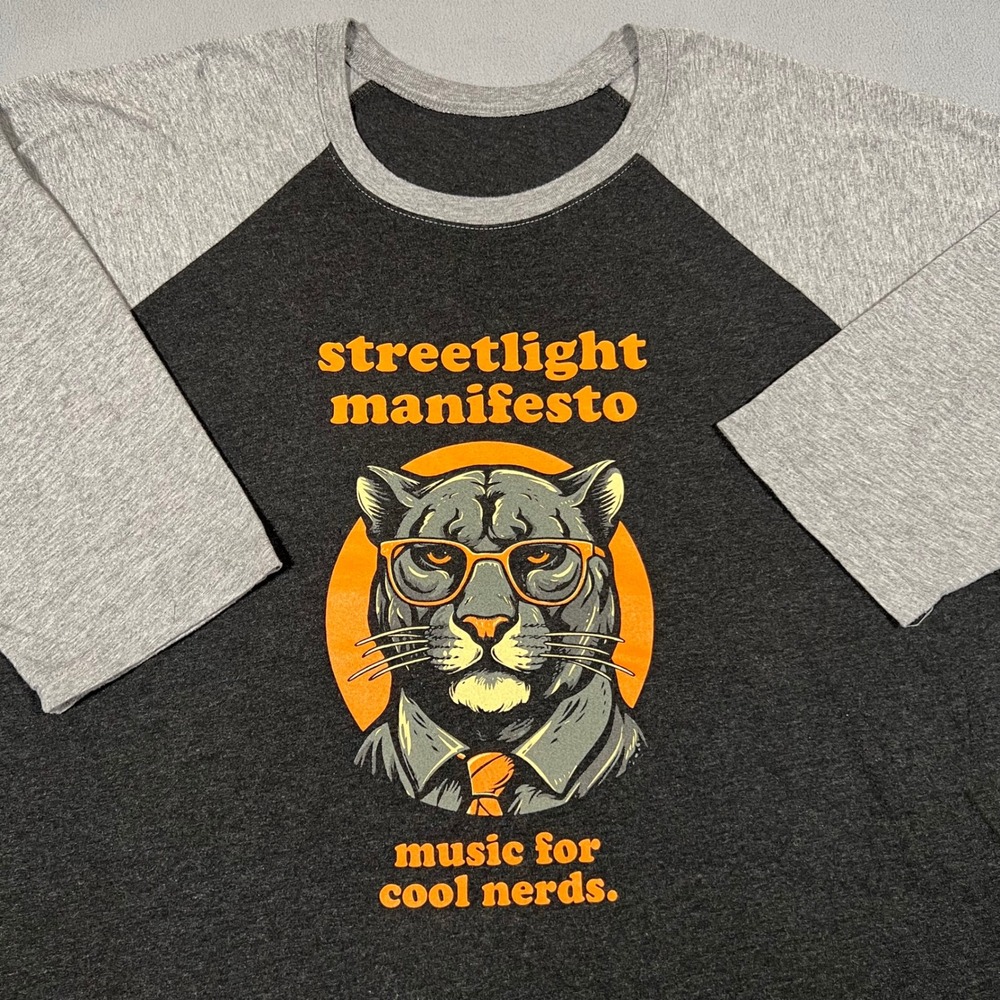 Streetlight Manifesto Band Raglan T Shirt 3XL Black Gray Music For Cool Nerds‎